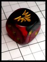 Dice : Dice - Game Dice - Warhammer Blood Angels Red Black Swirl with Gold - JA Collection Apr 2024